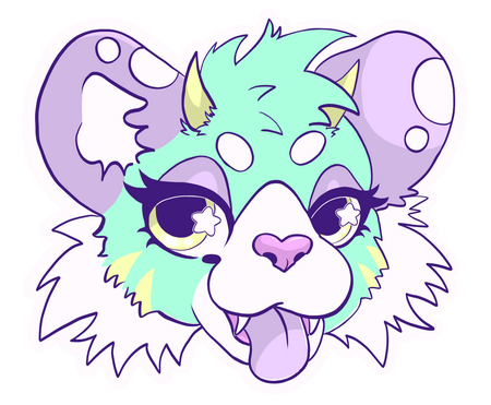 Fluffy furry creature with red hair and long tail